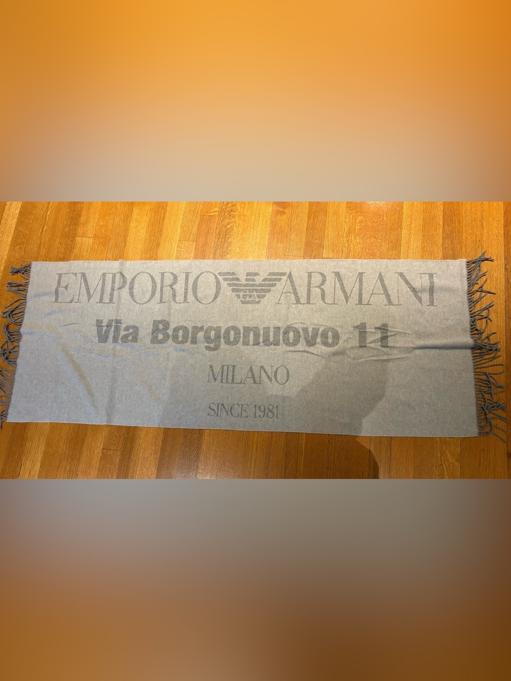 Emporio Armani Logo Grey Scarf